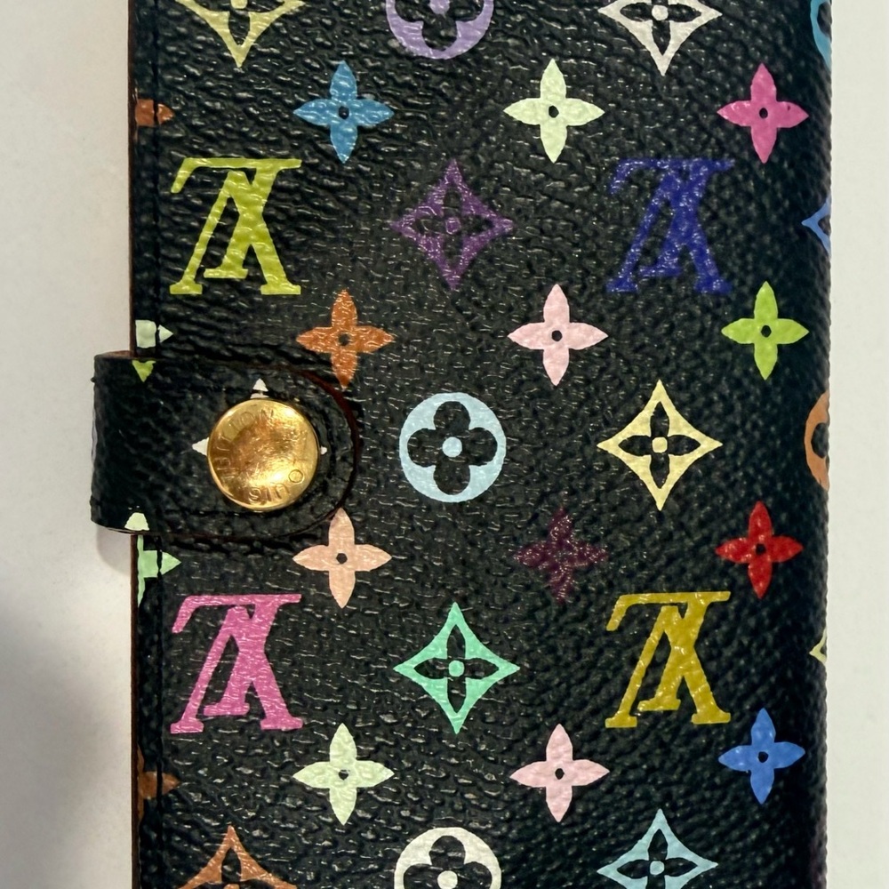 Louis Vuitton x Murakami Black Multicolor Monogram cardholder.